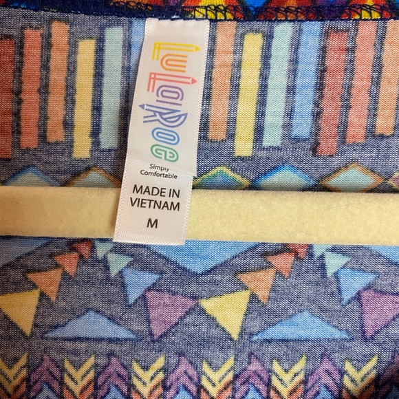 NWT LuLaRoe Lynnae blue Aztec print top - Picture 5 of 6